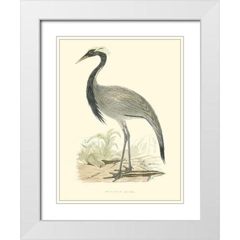 Small Morris Crane II White Modern Wood Framed Art Print with Double Matting by Morris
