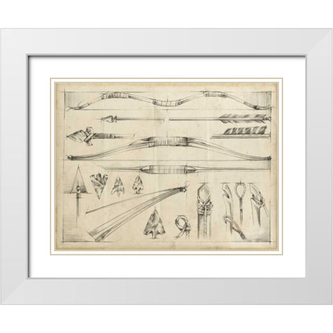 Arrow Schematic II White Modern Wood Framed Art Print with Double Matting by Harper, Ethan