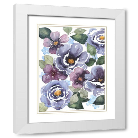 Dancing Peonies I White Modern Wood Framed Art Print with Double Matting by Popp, Grace