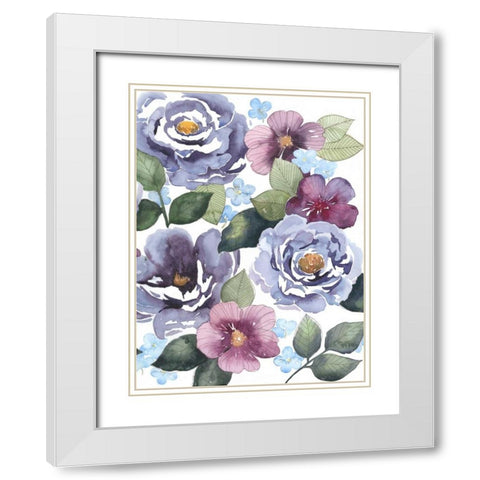 Dancing Peonies II White Modern Wood Framed Art Print with Double Matting by Popp, Grace