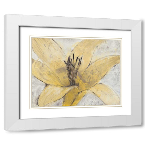 Transparency Flower I White Modern Wood Framed Art Print with Double Matting by OToole, Tim