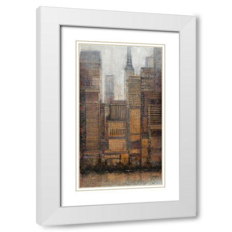 Uptown City I White Modern Wood Framed Art Print with Double Matting by OToole, Tim