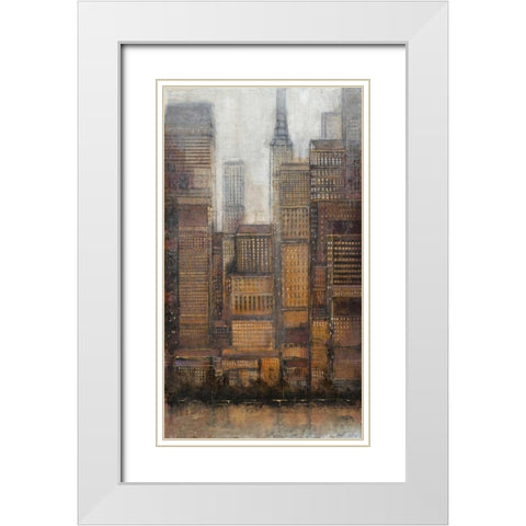 Uptown City I White Modern Wood Framed Art Print with Double Matting by OToole, Tim