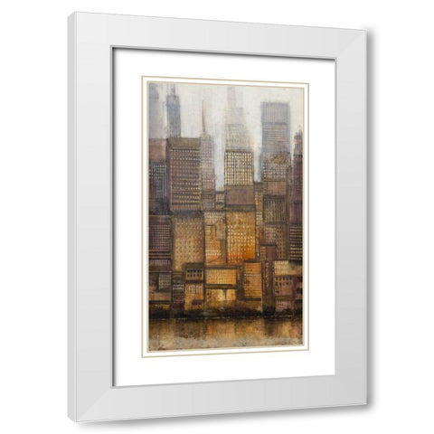 Uptown City II White Modern Wood Framed Art Print with Double Matting by OToole, Tim