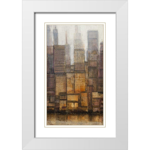 Uptown City II White Modern Wood Framed Art Print with Double Matting by OToole, Tim