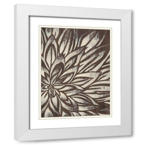 Barnwood Blossom II White Modern Wood Framed Art Print with Double Matting by Vess, June Erica