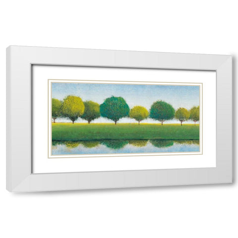 Trees in a Line I White Modern Wood Framed Art Print with Double Matting by OToole, Tim