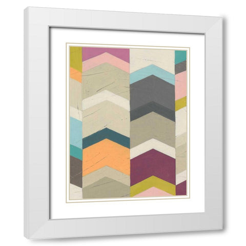 Confetti Prism I White Modern Wood Framed Art Print with Double Matting by Vess, June Erica