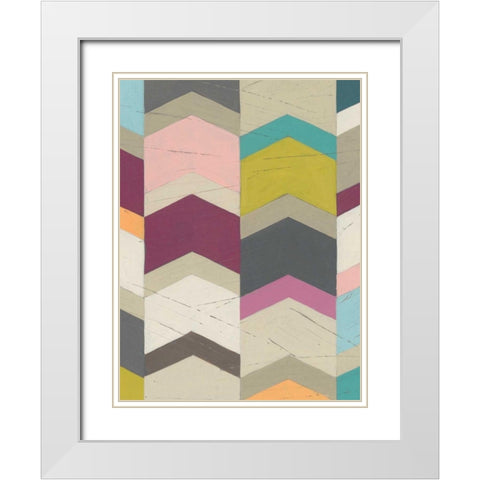 Confetti Prism II White Modern Wood Framed Art Print with Double Matting by Vess, June Erica