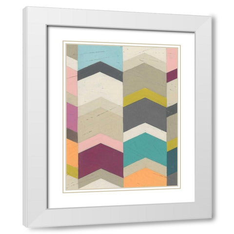 Confetti Prism III White Modern Wood Framed Art Print with Double Matting by Vess, June Erica