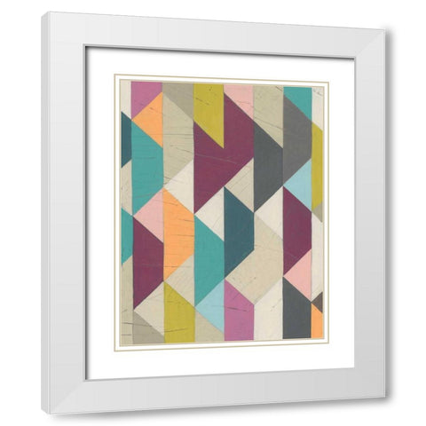 Confetti Prism V White Modern Wood Framed Art Print with Double Matting by Vess, June Erica