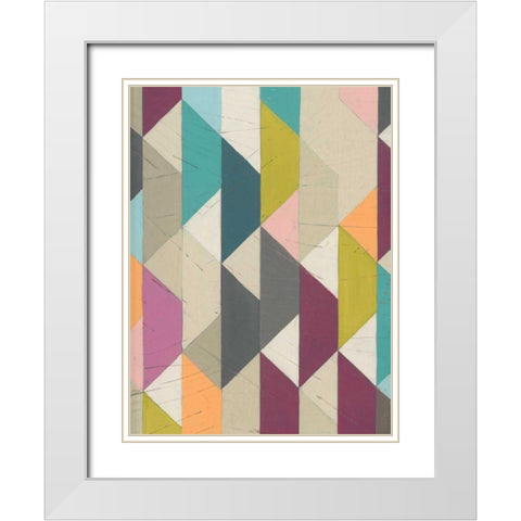 Confetti Prism VI White Modern Wood Framed Art Print with Double Matting by Vess, June Erica