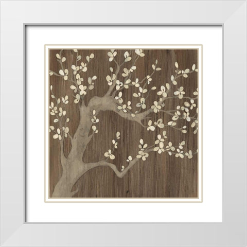 Driftwood Cherry I White Modern Wood Framed Art Print with Double Matting by Vess, June Erica