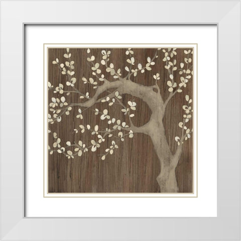 Driftwood Cherry II White Modern Wood Framed Art Print with Double Matting by Vess, June Erica