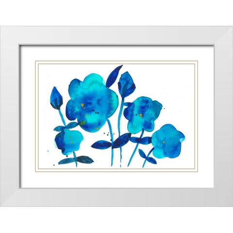 True Blue I White Modern Wood Framed Art Print with Double Matting by Ludwig, Alicia