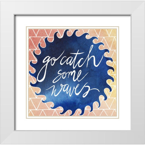 Surfs Up I White Modern Wood Framed Art Print with Double Matting by Popp, Grace