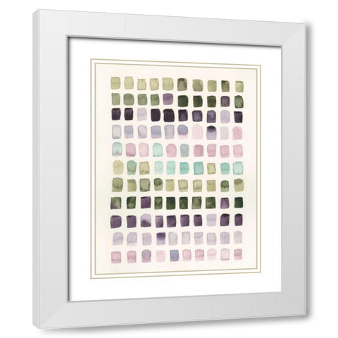 Serene Color Swatches I White Modern Wood Framed Art Print with Double Matting by Popp, Grace