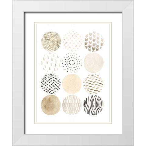 Neutral Pattern Play I White Modern Wood Framed Art Print with Double Matting by Vess, June Erica