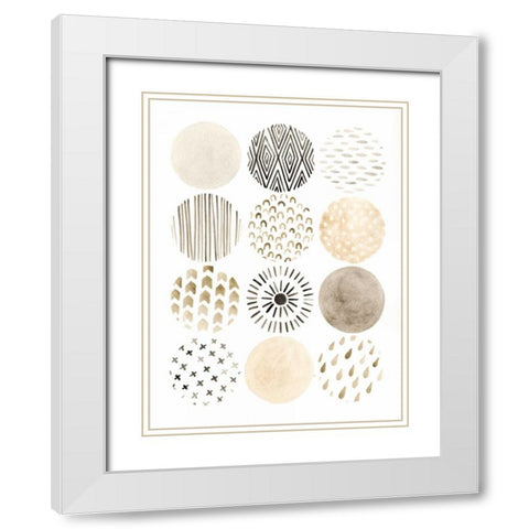 Neutral Pattern Play II White Modern Wood Framed Art Print with Double Matting by Vess, June Erica