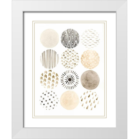Neutral Pattern Play II White Modern Wood Framed Art Print with Double Matting by Vess, June Erica