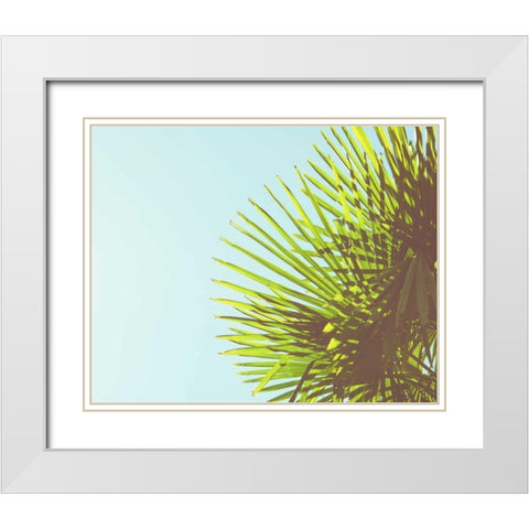 Sunny Palms II White Modern Wood Framed Art Print with Double Matting by Quintero, Sonja