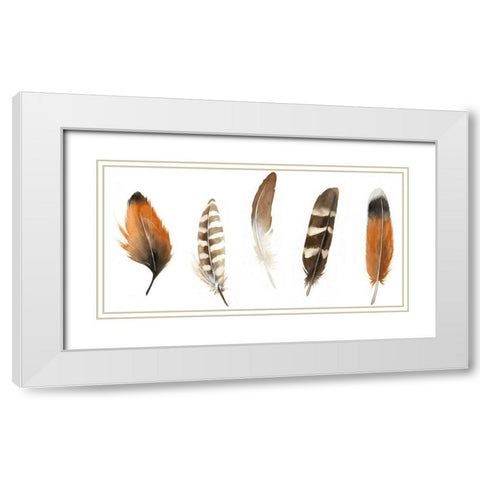 Red Rock Feathers I White Modern Wood Framed Art Print with Double Matting by Popp, Grace