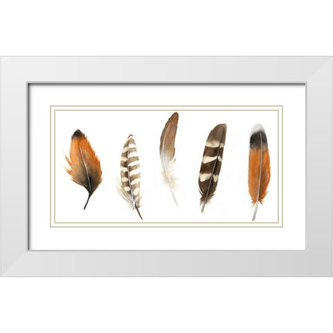 Red Rock Feathers I White Modern Wood Framed Art Print with Double Matting by Popp, Grace