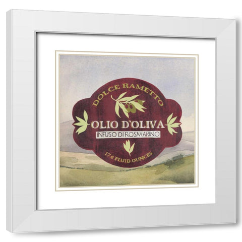 Olive Oil Labels II White Modern Wood Framed Art Print with Double Matting by Popp, Grace