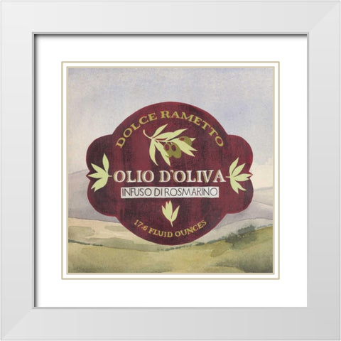 Olive Oil Labels II White Modern Wood Framed Art Print with Double Matting by Popp, Grace