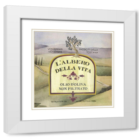 Olive Oil Labels IV White Modern Wood Framed Art Print with Double Matting by Popp, Grace