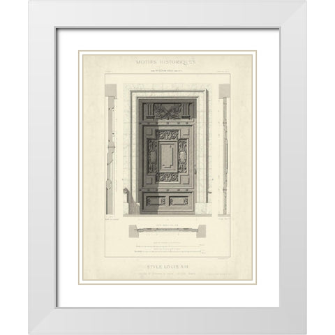 Custom Motifs Historiques IV White Modern Wood Framed Art Print with Double Matting by Unknown