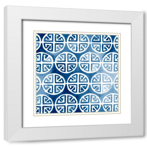 Watercolor Indigo II White Modern Wood Framed Art Print with Double Matting by Vess, June Erica