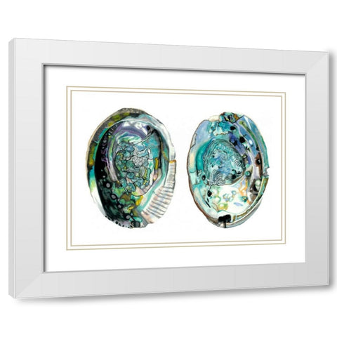 Abalone Shells I White Modern Wood Framed Art Print with Double Matting by McCavitt, Naomi