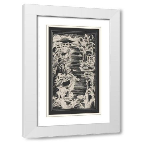 Chinese Birds-eye View in Grey I White Modern Wood Framed Art Print with Double Matting by Vision Studio