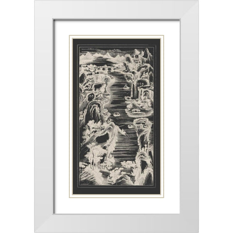 Chinese Birds-eye View in Grey I White Modern Wood Framed Art Print with Double Matting by Vision Studio