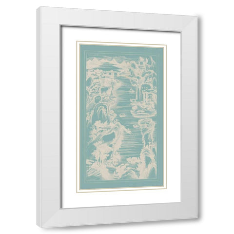 Chinese Birds-eye View in Spa I White Modern Wood Framed Art Print with Double Matting by Vision Studio