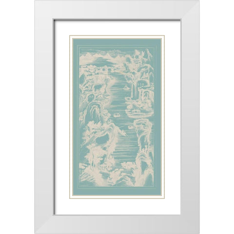 Chinese Birds-eye View in Spa I White Modern Wood Framed Art Print with Double Matting by Vision Studio