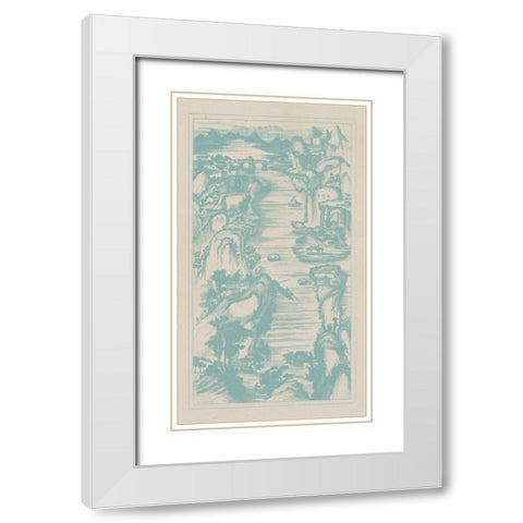 Chinese Birds-eye View in Spa II White Modern Wood Framed Art Print with Double Matting by Vision Studio