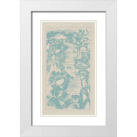 Chinese Birds-eye View in Spa II White Modern Wood Framed Art Print with Double Matting by Vision Studio