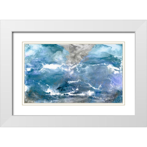 Glacial View White Modern Wood Framed Art Print with Double Matting by Ilosky, Pam