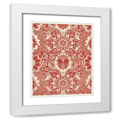 Baroque Tapestry in Red I White Modern Wood Framed Art Print with Double Matting by Vision Studio