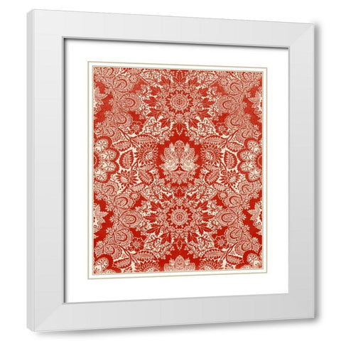 Baroque Tapestry in Red II White Modern Wood Framed Art Print with Double Matting by Vision Studio