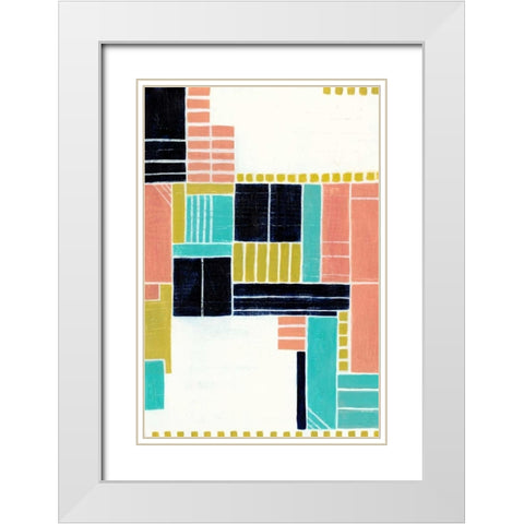 Blithe Puzzle II White Modern Wood Framed Art Print with Double Matting by Popp, Grace