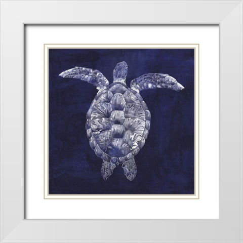 Custom Sea Turtle Shadow I (ASH) White Modern Wood Framed Art Print with Double Matting by Popp, Grace