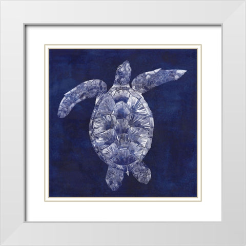 Custom Sea Turtle Shadow II (ASH) White Modern Wood Framed Art Print with Double Matting by Popp, Grace