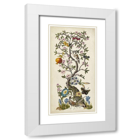Custom Chinoiserie Natura I (ASH) White Modern Wood Framed Art Print with Double Matting by McCavitt, Naomi