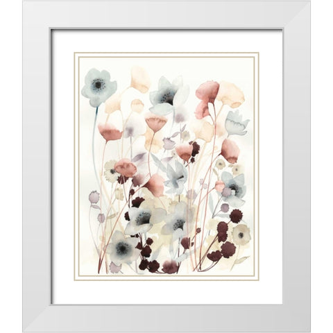 Bespoken Blossoms I White Modern Wood Framed Art Print with Double Matting by Popp, Grace