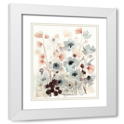 Bespoken Blossoms II White Modern Wood Framed Art Print with Double Matting by Popp, Grace