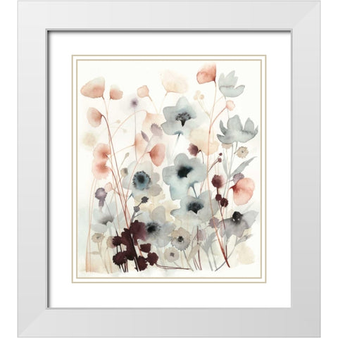 Bespoken Blossoms II White Modern Wood Framed Art Print with Double Matting by Popp, Grace
