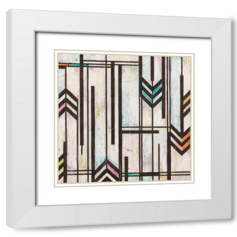 Deco Abstraction II White Modern Wood Framed Art Print with Double Matting by Vess, June Erica